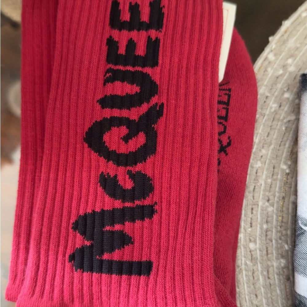 Alexander McQueen Red and Black Casual Crew Socks